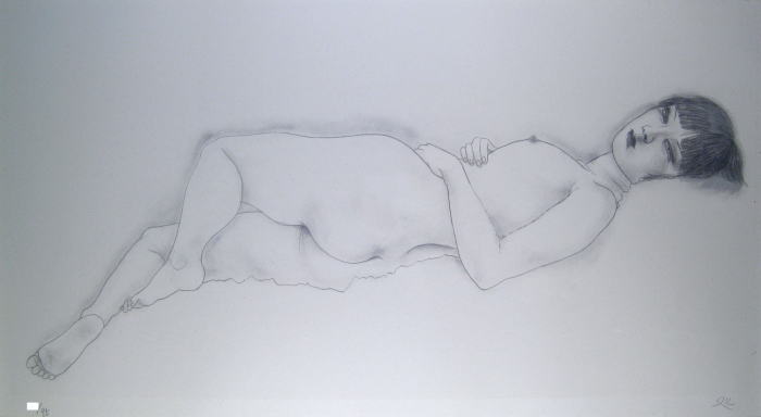 加山又造　横になる裸婦�U−２　絵画（リトグラフ）作品